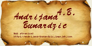 Andrijana Bunardžić vizit kartica